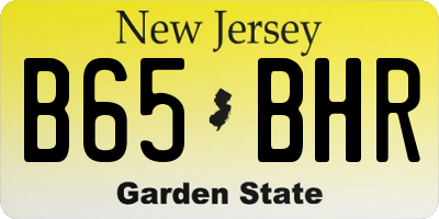 NJ license plate B65BHR