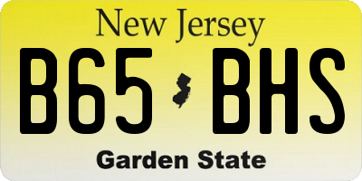 NJ license plate B65BHS