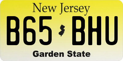 NJ license plate B65BHU