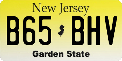 NJ license plate B65BHV
