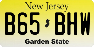NJ license plate B65BHW