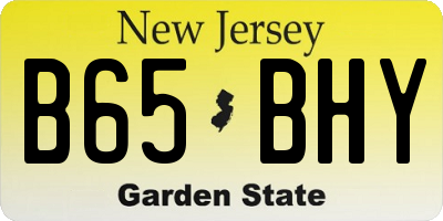 NJ license plate B65BHY