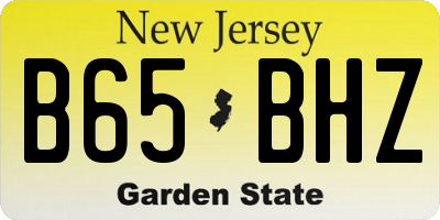 NJ license plate B65BHZ