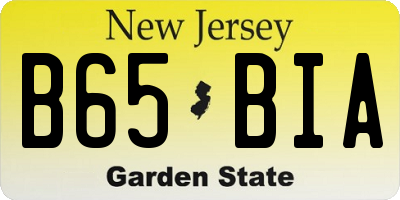 NJ license plate B65BIA