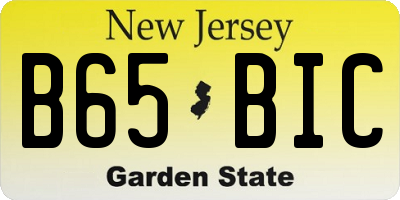 NJ license plate B65BIC