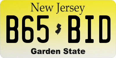 NJ license plate B65BID