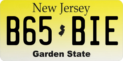 NJ license plate B65BIE