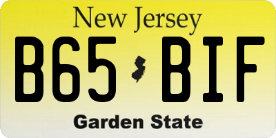 NJ license plate B65BIF