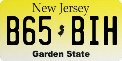 NJ license plate B65BIH