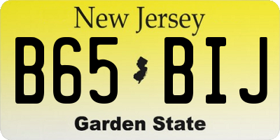 NJ license plate B65BIJ