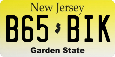 NJ license plate B65BIK