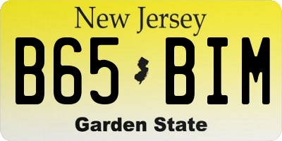 NJ license plate B65BIM