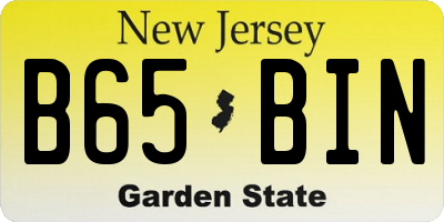 NJ license plate B65BIN