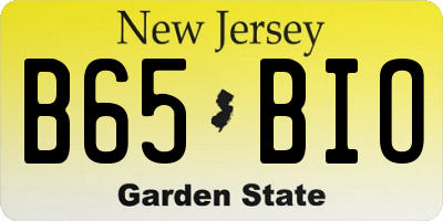NJ license plate B65BIO