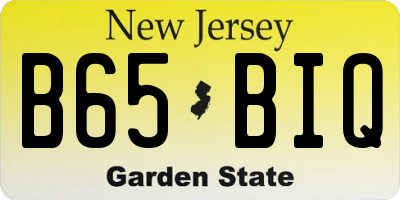 NJ license plate B65BIQ