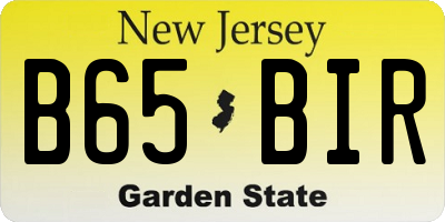 NJ license plate B65BIR