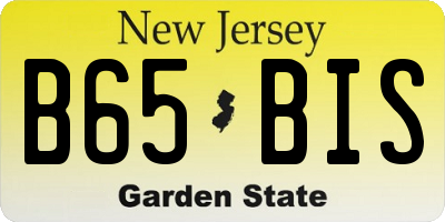 NJ license plate B65BIS