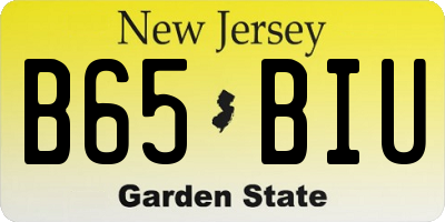 NJ license plate B65BIU