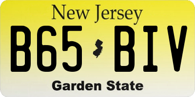 NJ license plate B65BIV