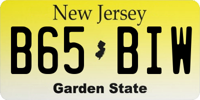 NJ license plate B65BIW