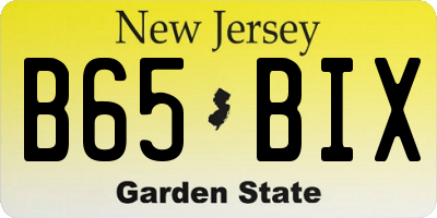 NJ license plate B65BIX