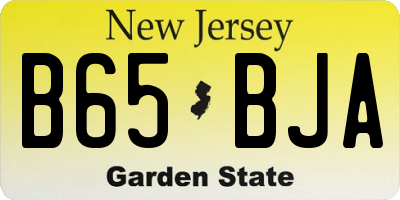 NJ license plate B65BJA