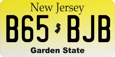 NJ license plate B65BJB