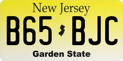 NJ license plate B65BJC