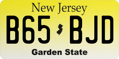 NJ license plate B65BJD