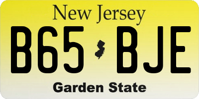 NJ license plate B65BJE