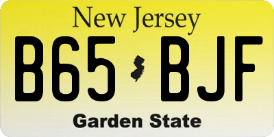 NJ license plate B65BJF