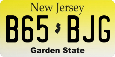NJ license plate B65BJG