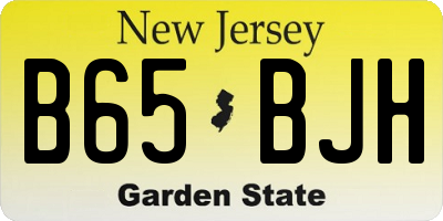 NJ license plate B65BJH