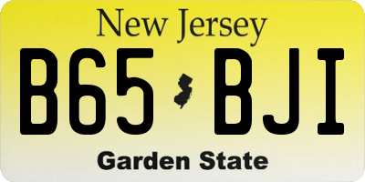 NJ license plate B65BJI