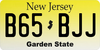 NJ license plate B65BJJ