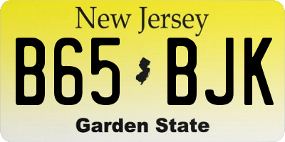 NJ license plate B65BJK