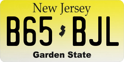 NJ license plate B65BJL