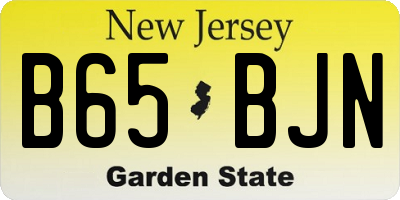 NJ license plate B65BJN