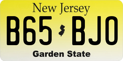 NJ license plate B65BJO