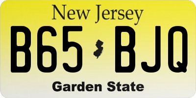 NJ license plate B65BJQ