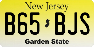 NJ license plate B65BJS