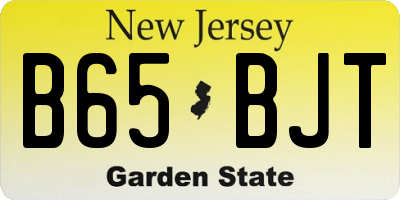 NJ license plate B65BJT