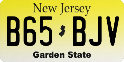 NJ license plate B65BJV