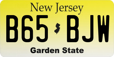 NJ license plate B65BJW