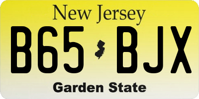 NJ license plate B65BJX