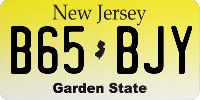 NJ license plate B65BJY