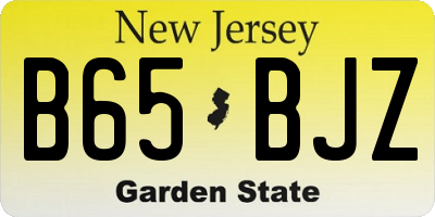 NJ license plate B65BJZ