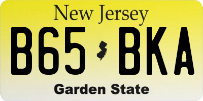 NJ license plate B65BKA