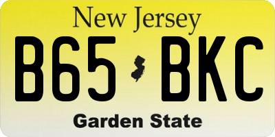 NJ license plate B65BKC