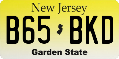 NJ license plate B65BKD